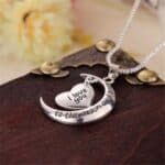 I love you to the moon necklace.