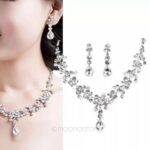 Rhinestone necklace and earrings set.