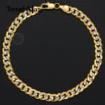 A gold plated chain bracelet for men.