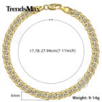 A gold plated chain bracelet for men.