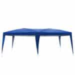 A blue canopy tent on a white background.