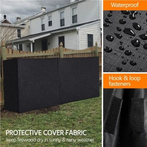 A black protective cover fabric for a fence.