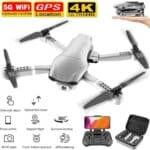 The dji phantom 4 4k quadcopter with gps and other accessories.