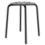 A black stool on a white background.