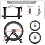 A diagram showing the dimensions of a bike tire stand.