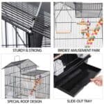 A series of pictures showing different types of bird cages.