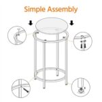 Diagram of a round glass table.