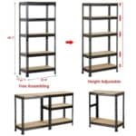 A different types of shelves.