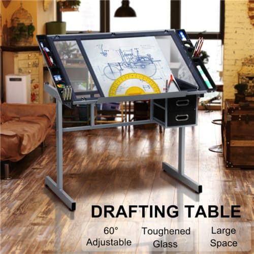 A drawing board on a table.