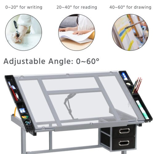 A drawing table with different angles.