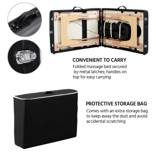 A black carry case with a bag inside.