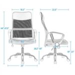 A diagram showing the measurements of an office chair.