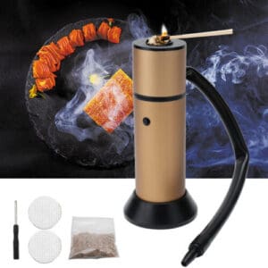 A smoke machine with a burner and other items.