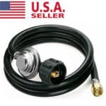 A black hose with an american flag on it.