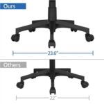 A diagram showing the measurements of a desk chair.