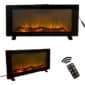 Wall-Mounted Electronic Fireplace with 10 Colors Backlight Black