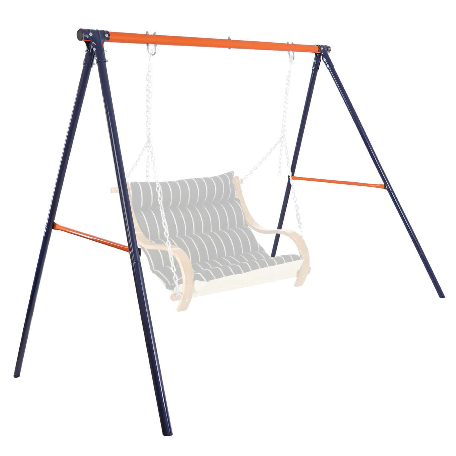 A swing set with a chair on it.