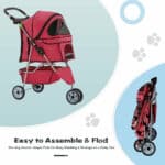 Easy to assemble & fold pet stroller.