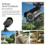 Versatile security camera for indoor and outdoor use, suitable for home, office, or school environments.