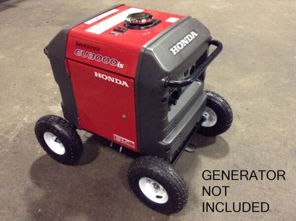 Honda portable generator mounted on a custom wheel kit.