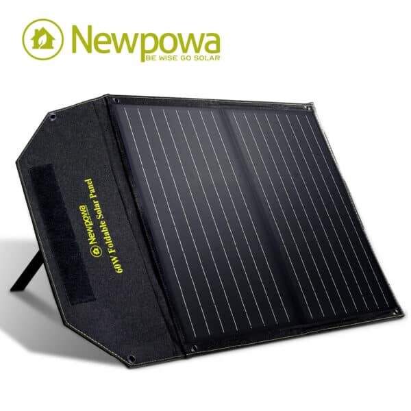 Portable newpowa solar panel with stand.