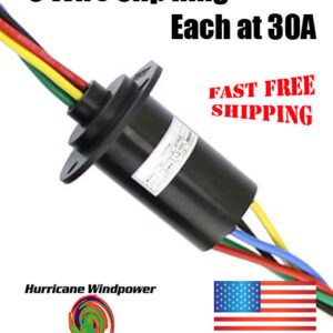 6-wire slip ring with a 30a rating advertised for fast, free shipping from us stock by hurricane windpower.