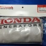 Gray honda generators branded t-shirt in a plastic packaging.