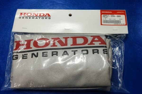 Gray honda generators branded t-shirt in a plastic packaging.