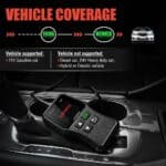 Obd2 scanner compatible with vehicles from 1996 to newer models, including 12v gasoline, diesel cars, hybrid, and electric vehicles.