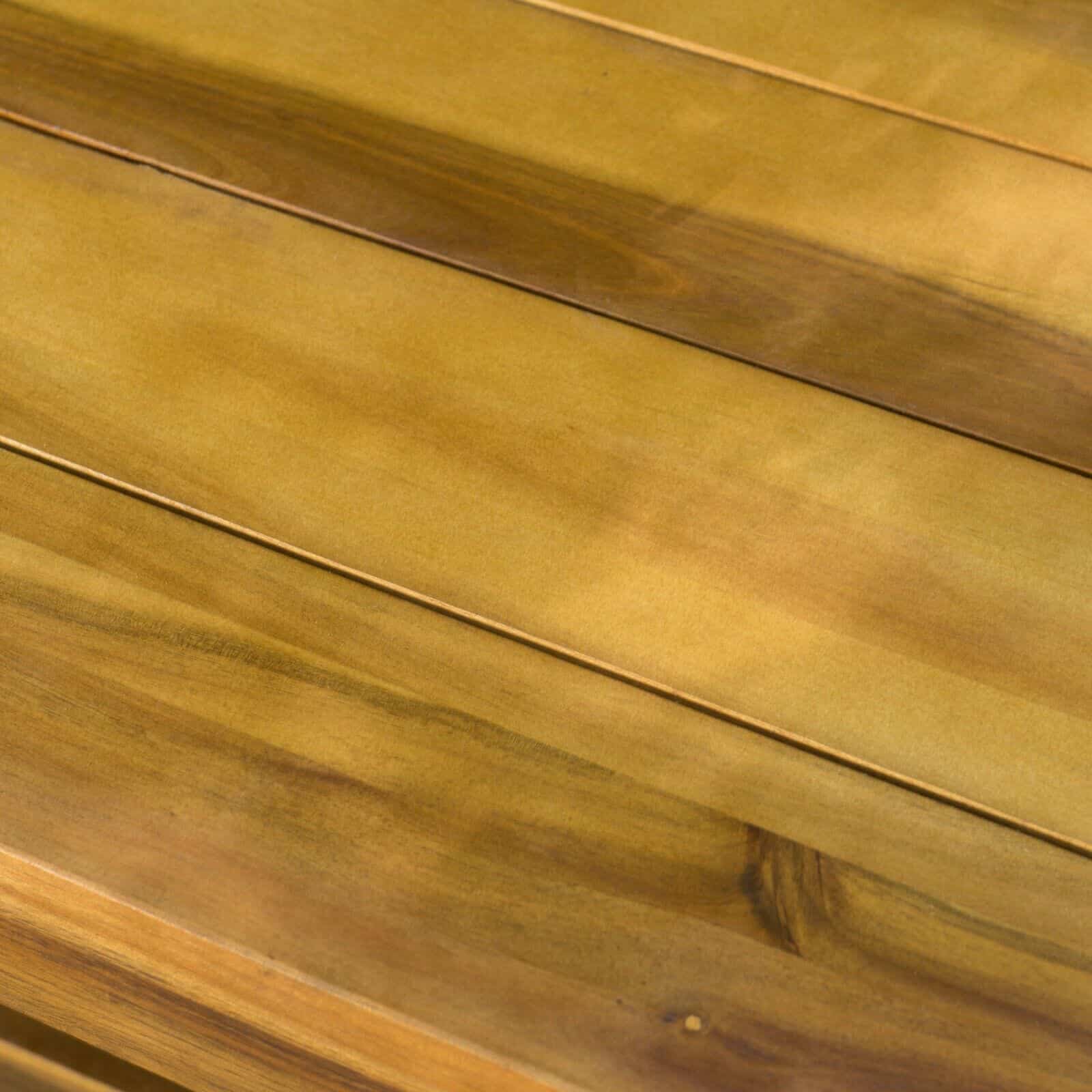 A close up of a wooden table.