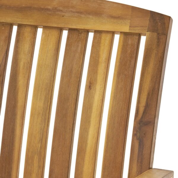 A close up image of a wooden chair.