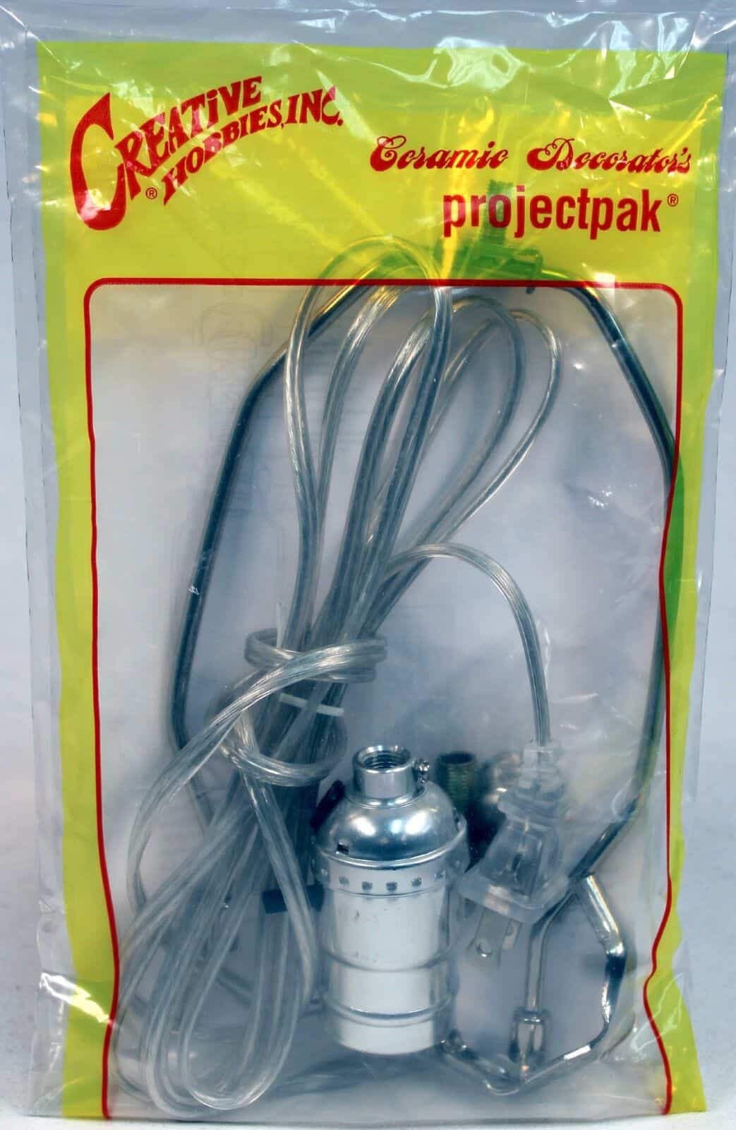 A package with a wire and a light bulb in it.
