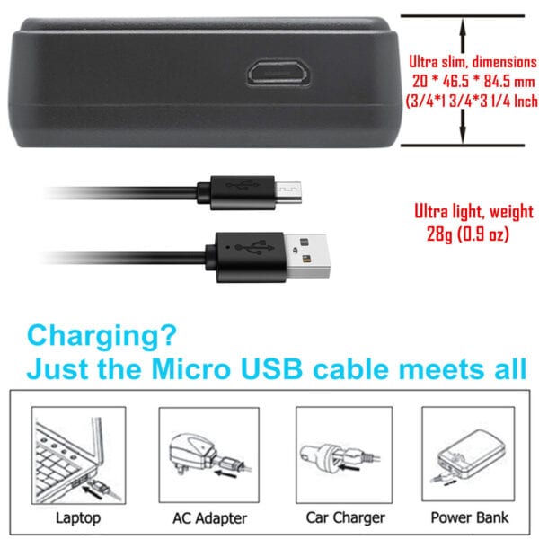 A micro usb charger with a micro usb cable.