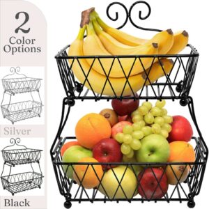 Two fruit baskets with two different colors.