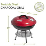 Portable steel charcoal grill.