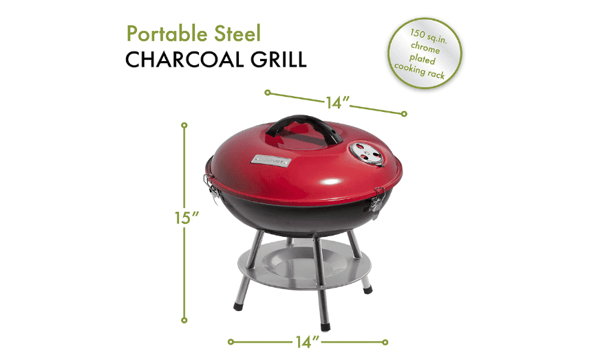 Portable steel charcoal grill.