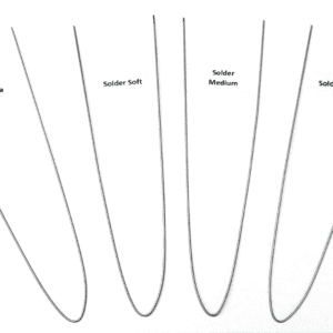 Four different types of flower stems are shown on a white background.