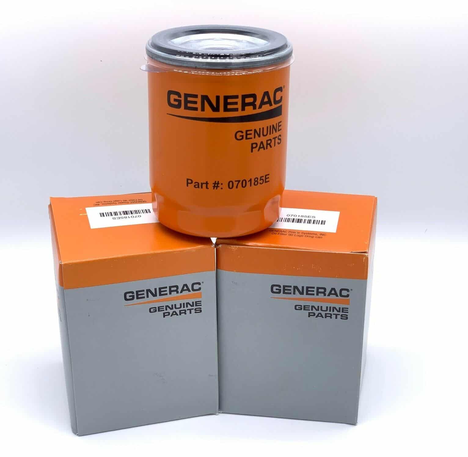 Two boxes of genrac oil filters on a white background.