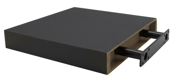 A black wooden box with a black handle.