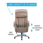 An office chair with a load capacity of up to 400lbs.