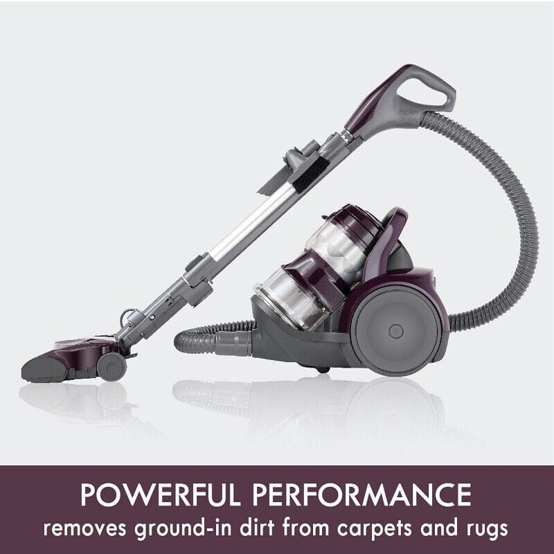 A vacuum cleaner with the words powerful performance.