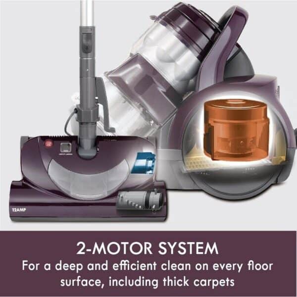 A vacuum cleaner with a 2 motor system for a deep and efficient clean.