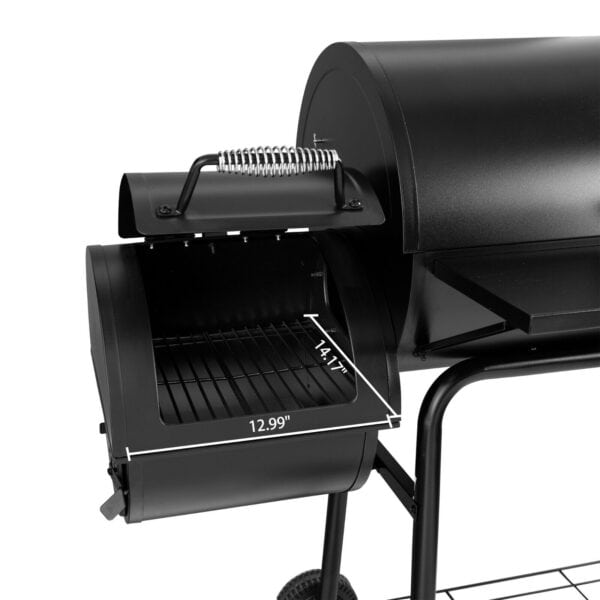 A black barbecue grill with a lid.