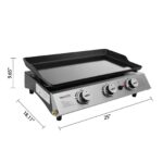 A griddle with two burners and two burners.