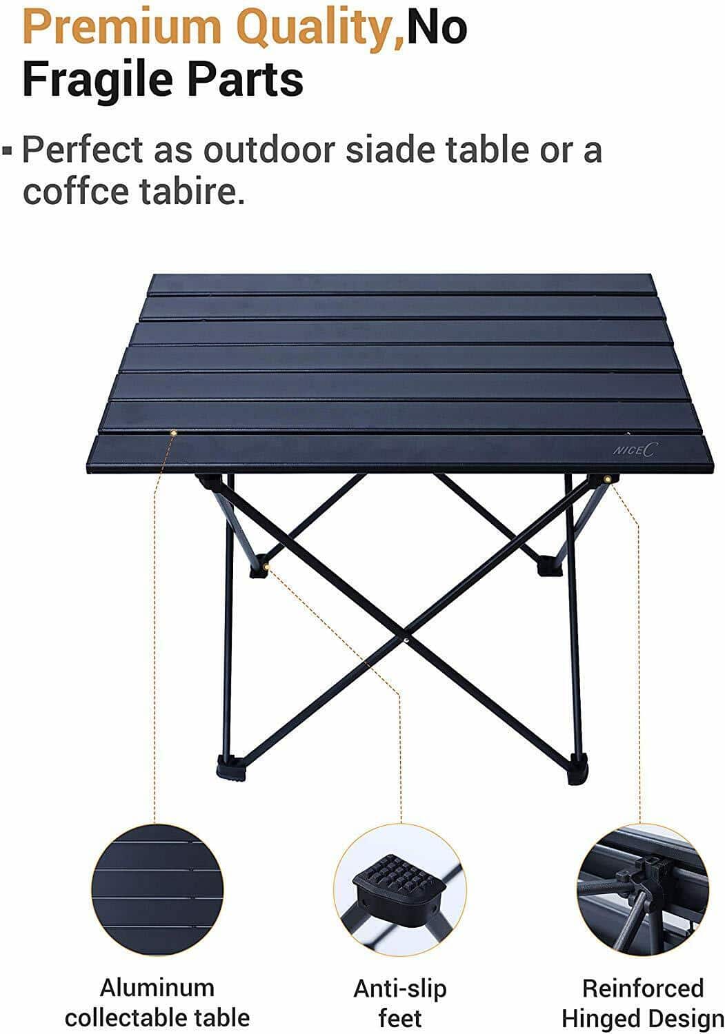 A folding table with a coffee table and a coffee cup.