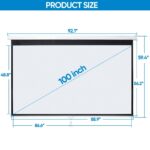 The product size of the projector screen.