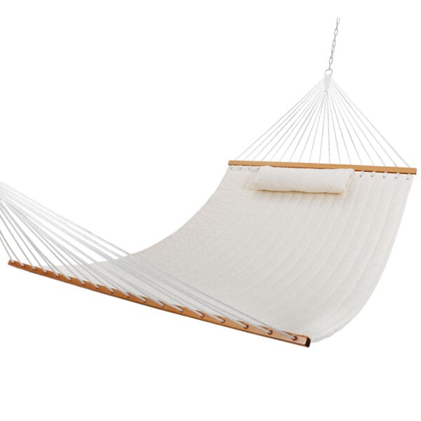 A white hammock on a white background.