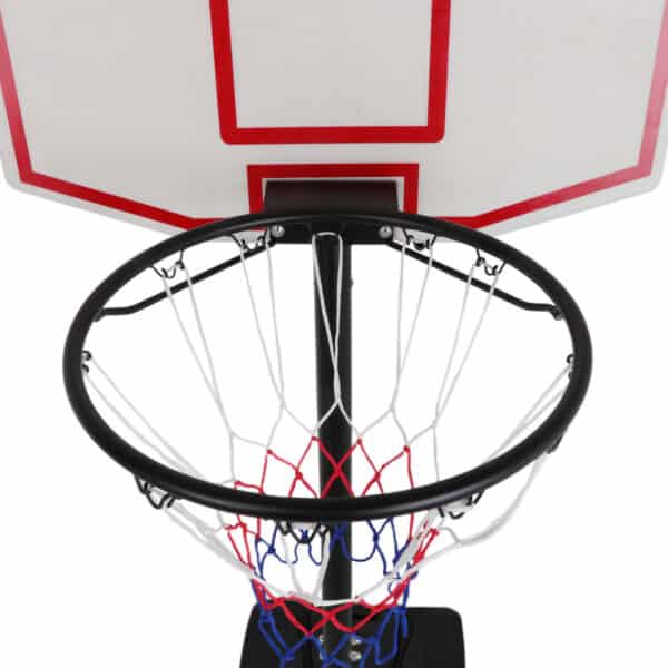 A basketball hoop on a white background.