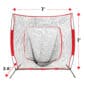 A picture of a baseball net with measurements.