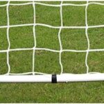 A soccer goal with a net attached to it.